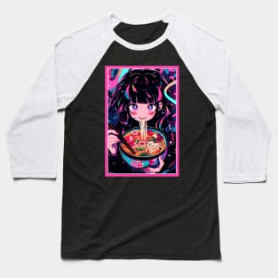 Cute Anime Girl |  Ramen Noodles | Hentaii Chibi Kawaii Design Baseball T-Shirt